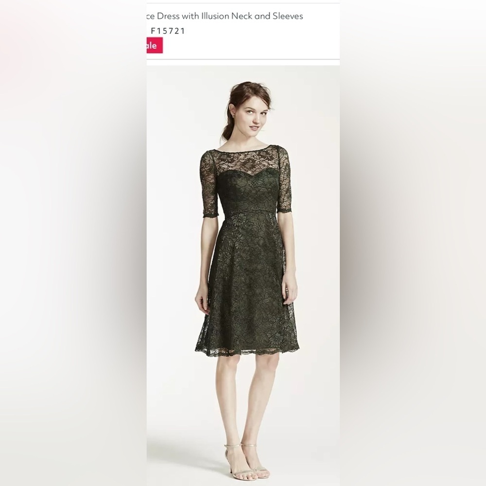 David’s Bridal Style F15721 Black Lacelike Dress